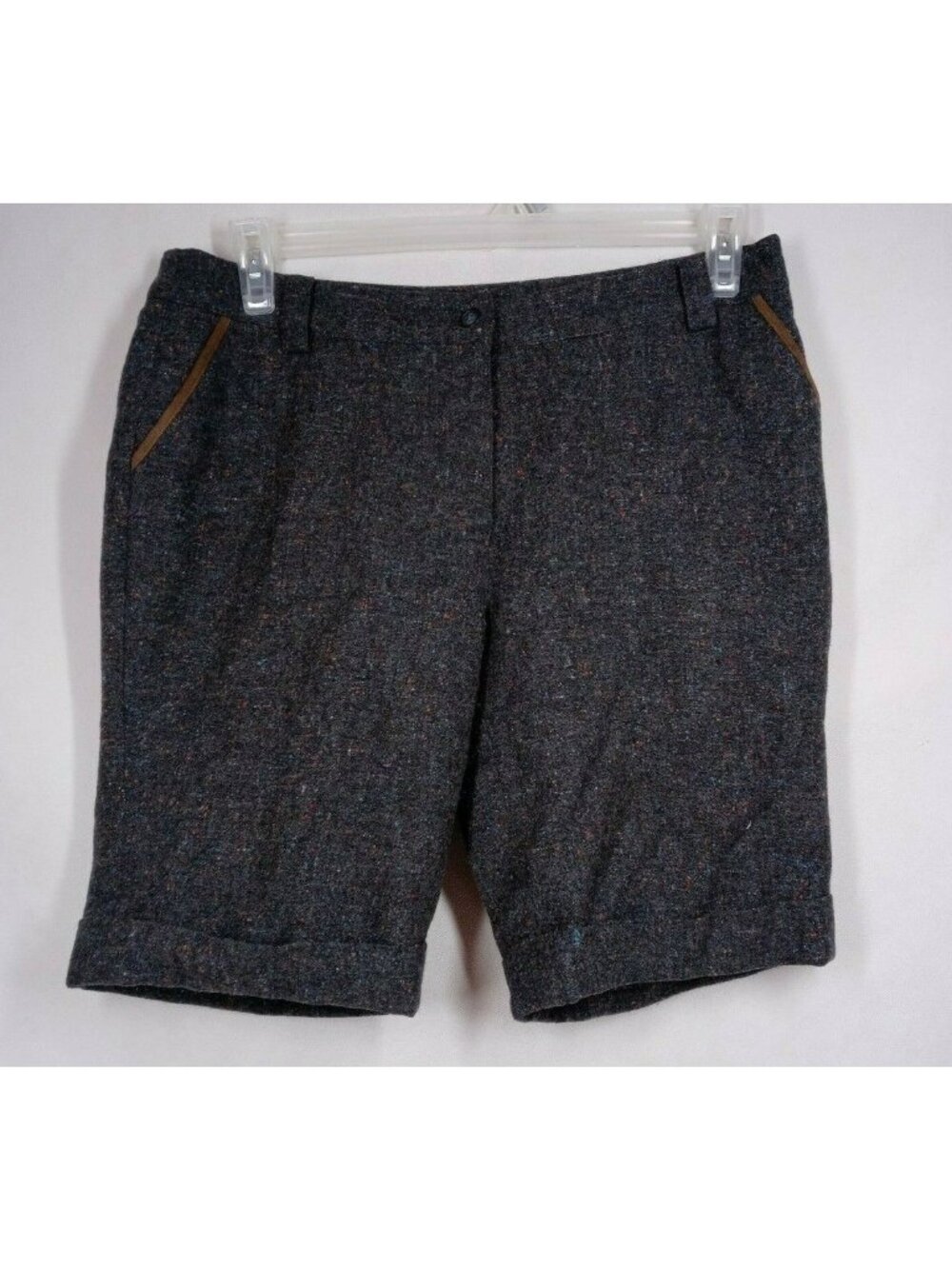 Vintage Sahalie Men's Gray Shorts With Colored Flecks 55% Wool Size 12 32" Waist
